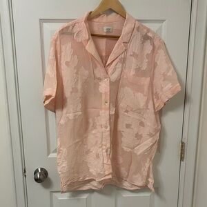 Aritzia Wilfred Light Pink Atticus Button Up Blouse